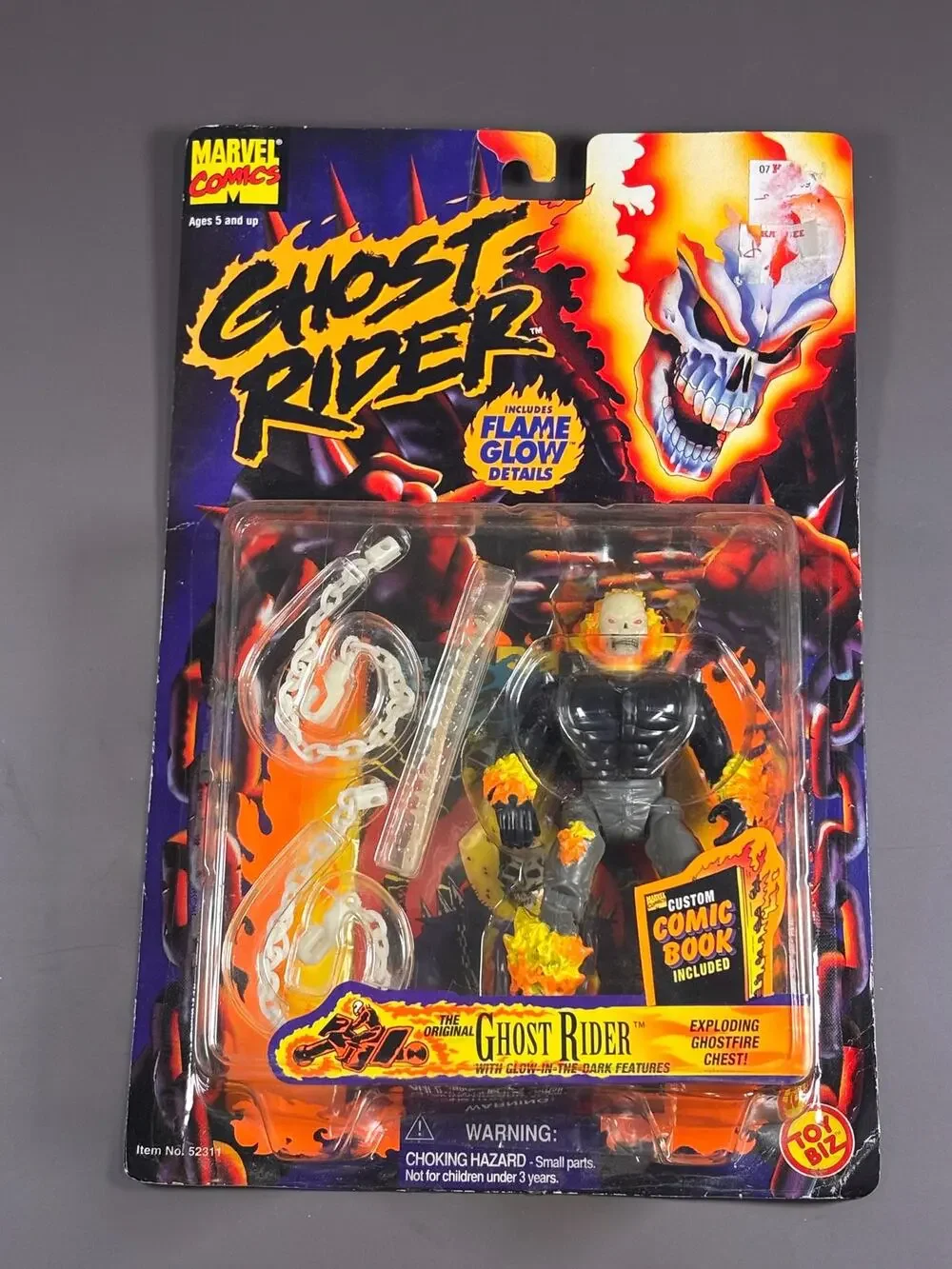 Vintage Ghost Rider Action Figure Exploding Ghostfire Chest Toybiz Marvel 1996